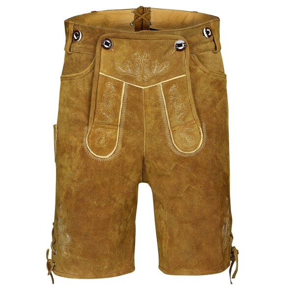 Men Traditional German Lederhosen Oktoberfest Lederhosen 100% Real Leather NEW - Picture 3 of 5